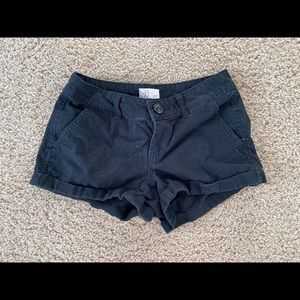 black jean shorts